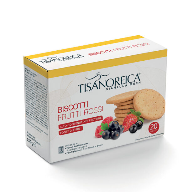 Tisanoreica biscotti al gusto di frutti rossi (4X5 Biscotti)