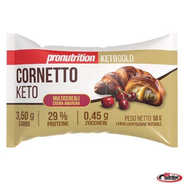 Cornetto keto multicereali crema e amarena 50 gr